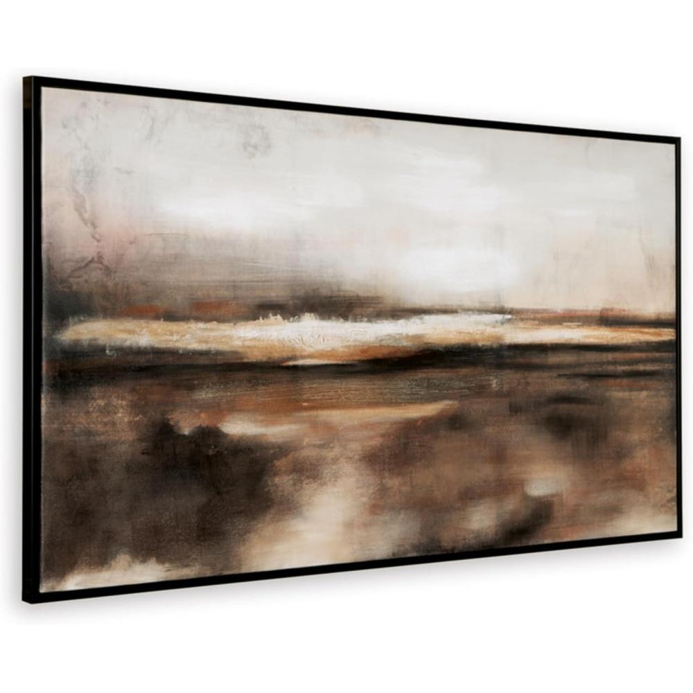 imageSignature Design by Ashley Drewland Contemporary Framed Gallery Wrapped Canvas Wall Art 60 x 35 Inches Dark Brown ampamp White