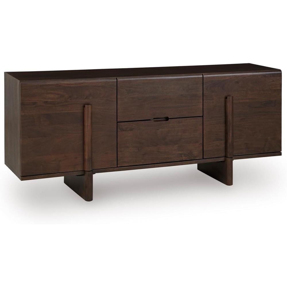 imageSignature Design by Ashley Kydler Modern 2Drawer Accent Cabinet with Shelf Dark Brown
