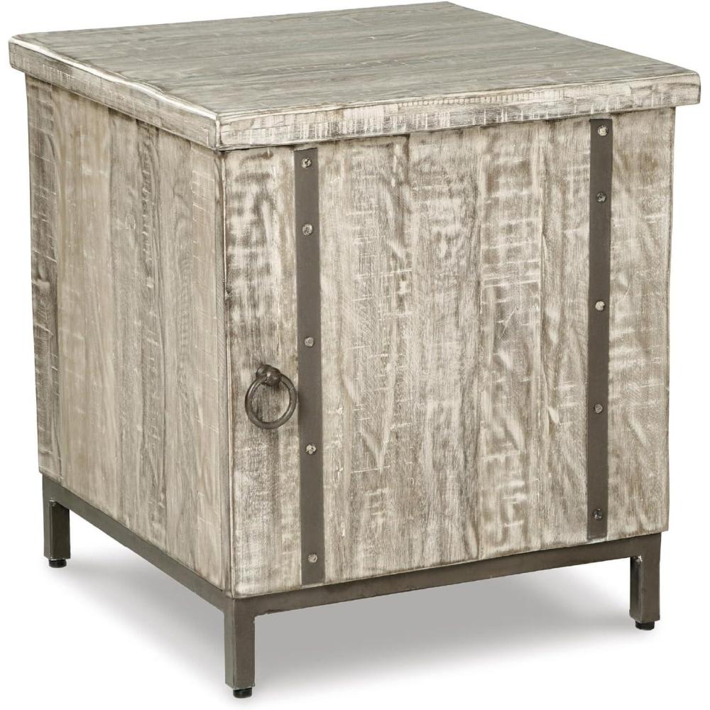 imageSignature Design by Ashley Laddford Rustic Chic Accent Cabinet or End Table Whitewash