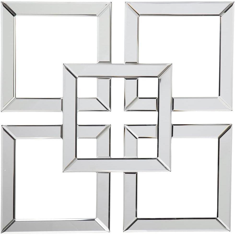 imageSignature Design by Ashley Quinnley Contemporary Geomeric Design Accent Mirror Silver