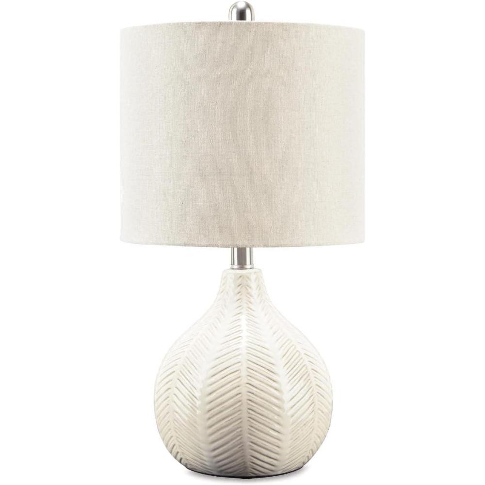imageSignature Design by Ashley Wardmont 18quot Modern Dimensional Design Ceramic Table Lamp WhiteOffWhite