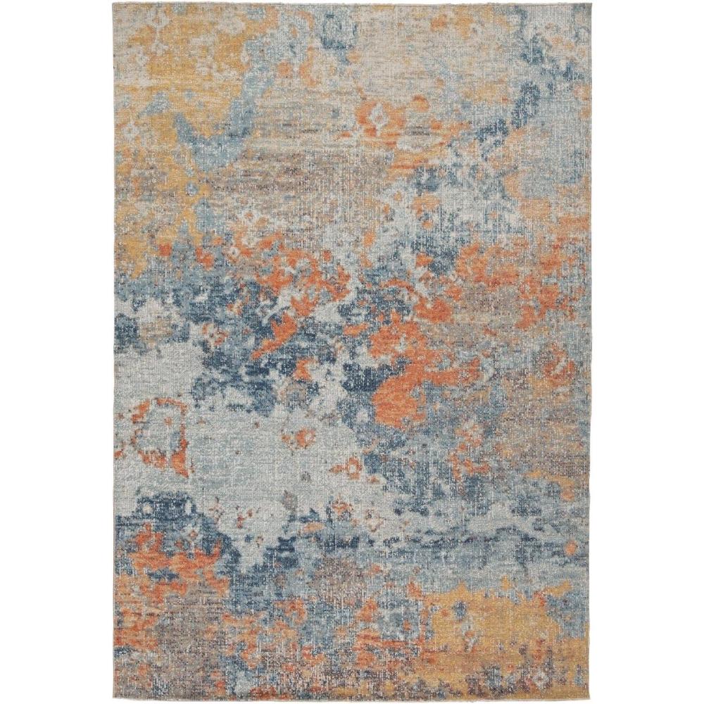 imageSignature Design by Ashley Wraylen 8 x 10 Low Pile Boho Abstract Rug Orange ampamp Blue710 x 10 Rectangular