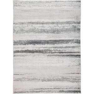 Signature Design by Ashley Abanett Contemporary 8 x 10 Medium Pile Abstract Design Rug, Cream, Gold & Gray(7’10” x 10’2″ (Rectangular))