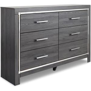 Signature Design by Ashley Altyra Modern Glam 6 Drawer Dresser, Whitewash(Grey)
