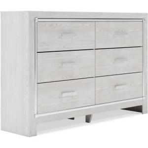 Signature Design by Ashley Altyra Modern Glam 6 Drawer Dresser, Whitewash(White)