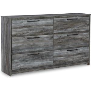 Signature Design by Ashley Baystorm Rustic Coastal 6 Drawer Dresser, Smoky Gray