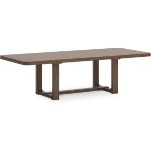 Signature Design by Ashley Cabalynn Farmhouse Dining Extension Table with 1 Removable Center Leaf, Light Brown(Light Brown)