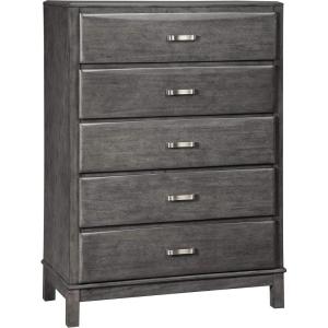Signature Design by Ashley Caitbrook Contemporary 7 Drawer Dresser with Dovetail Construction, Weathered Gray(5 Drawer Chest)