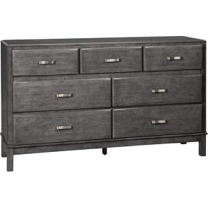 Signature Design by Ashley Caitbrook Contemporary 7 Drawer Dresser with Dovetail Construction, Weathered Gray(6 Drawer Dresser)