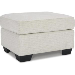 Signature Design by Ashley Cashton Contemporary Crosshatched Upholstered Ottoman, Blue(Light Brown & Cream)