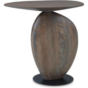 Signature Design by Ashley Cormmet Industrial Accent Table with Metal Base, Dark Brown & Black