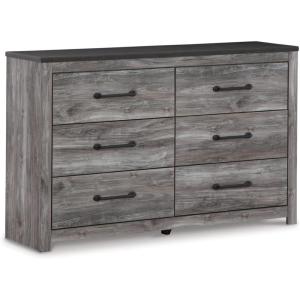 Signature Design by Ashley Cottonburg Modern Six Drawer Dresser with Faux Marble Top, Light Gray(Dark Gray)