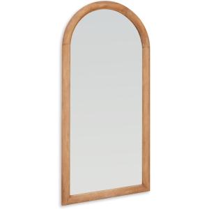 Signature Design by Ashley Dairville Casual Arched Full Length Wood Floor Mirror, Light Brown