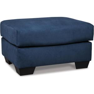 Signature Design by Ashley Darcy Casual Plush Square Accent Ottoman, Grayish Brown(Blue)