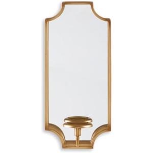 Signature Design by Ashley Dumi Glam 20″ Mirrored Wall Sconce, Fits 1 Pillar Candle, Gold(Dumi)