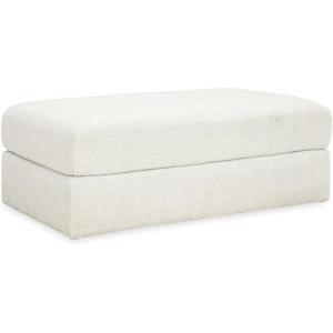 Signature Design by Ashley Karinne Contemporary Upholstered Oversized Accent Ottoman with Non-Skid Legs, White(White)