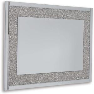 Signature Design by Ashley Kingsleigh Glam Beaded Crystal Accent Mirror, Silver(36″L x 26″W)