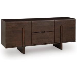 Signature Design by Ashley Kydler Modern 2-Drawer Accent Cabinet with Shelf, Dark Brown