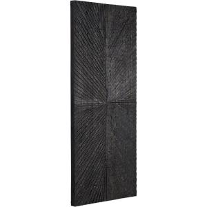 Signature Design by Ashley Lenora Rustic Sunburst Wood 20 x 48 Inch Wall Decor, Black