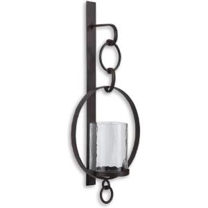 Signature Design by Ashley Ogaleesha Rustic Bronze-Toned Wall Sconce with Candle Holder, Brown(Bronze)