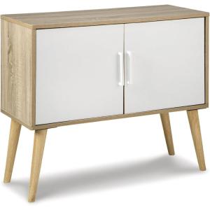 Signature Design by Ashley Orinfield Contemporary Accent Cabinet with 2 Doors, Dark Brown(Light Brown)