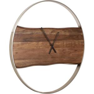 Signature Design by Ashley Panchali Wall Clock, Brown and Silver