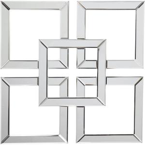 Signature Design by Ashley Quinnley Contemporary Geomeric Design Accent Mirror, Silver