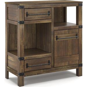 Signature Design by Ashley Roybeck Industrial Accent Cabinet with 2 Shelves, 1 Adjustable Shelf and 2 Drawers, Light Brown(Modern Farmhouse)