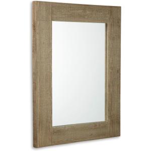 Signature Design by Ashley Waltleigh Farmhouse Accent Mirror, Distressed Brown