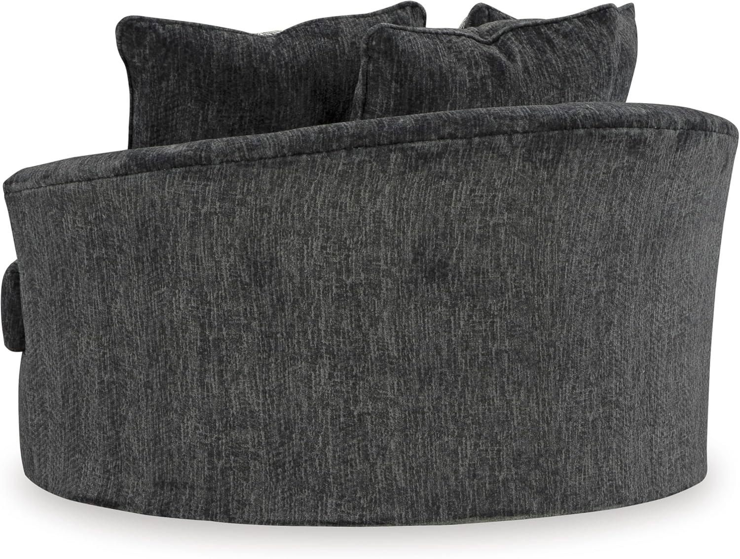 imageSignature Design by Ashley Alesbury Retro Oversized Swivel Accent Chair Dark BrownDark Gray