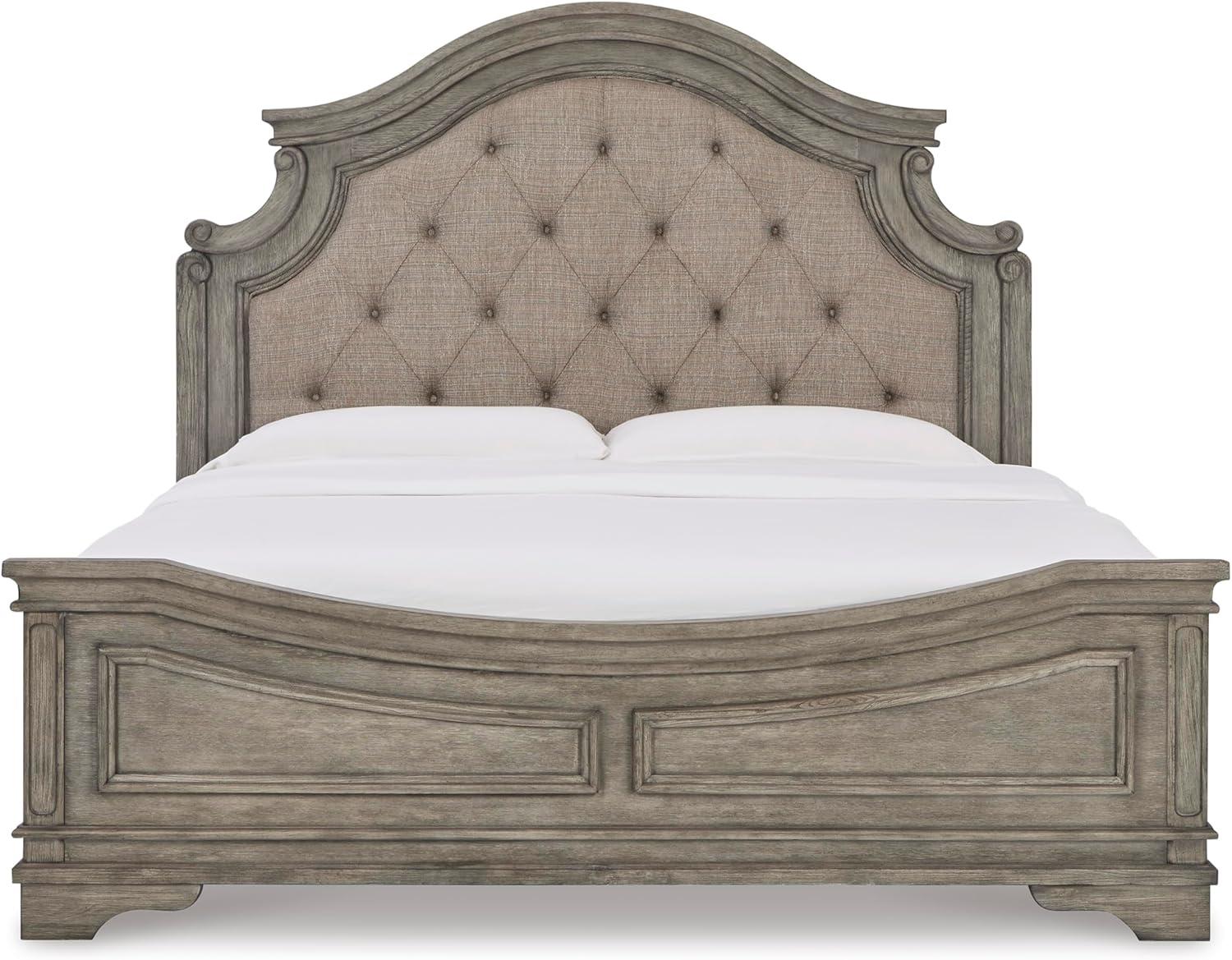 imageSignature Design by Ashley Lodenbay Casual SmoothGliding 7Drawer Dresser and Mirror with Safety Stop Light Gray ampamp Dark BrownAntique Gray