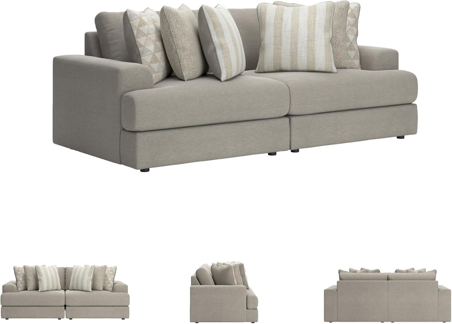 imageSignature Design by Ashley Mahoney Contemporary Oversized Accent Ottoman Light GrayGrey