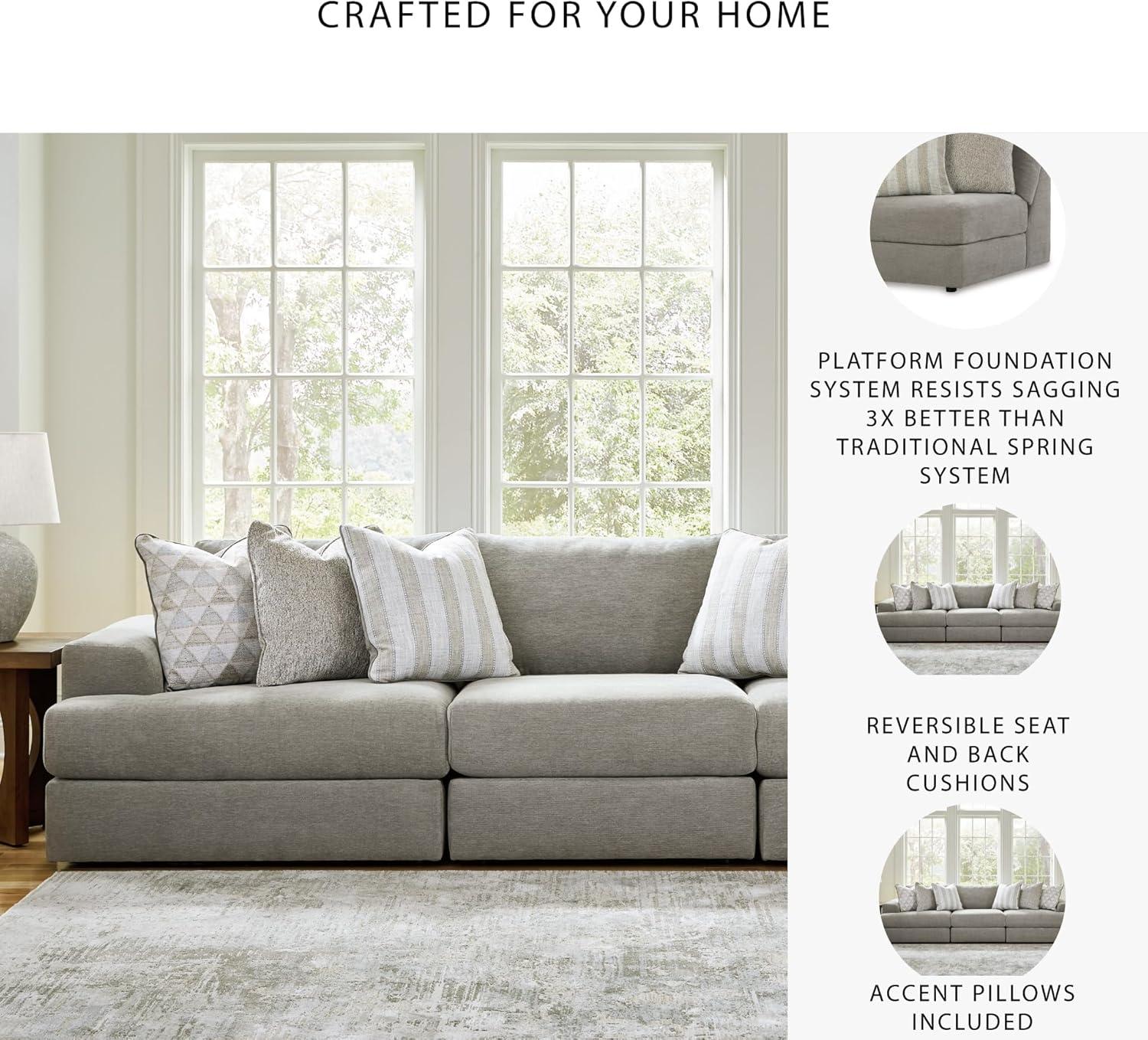 imageSignature Design by Ashley Mahoney Contemporary Oversized Accent Ottoman Light GrayGrey
