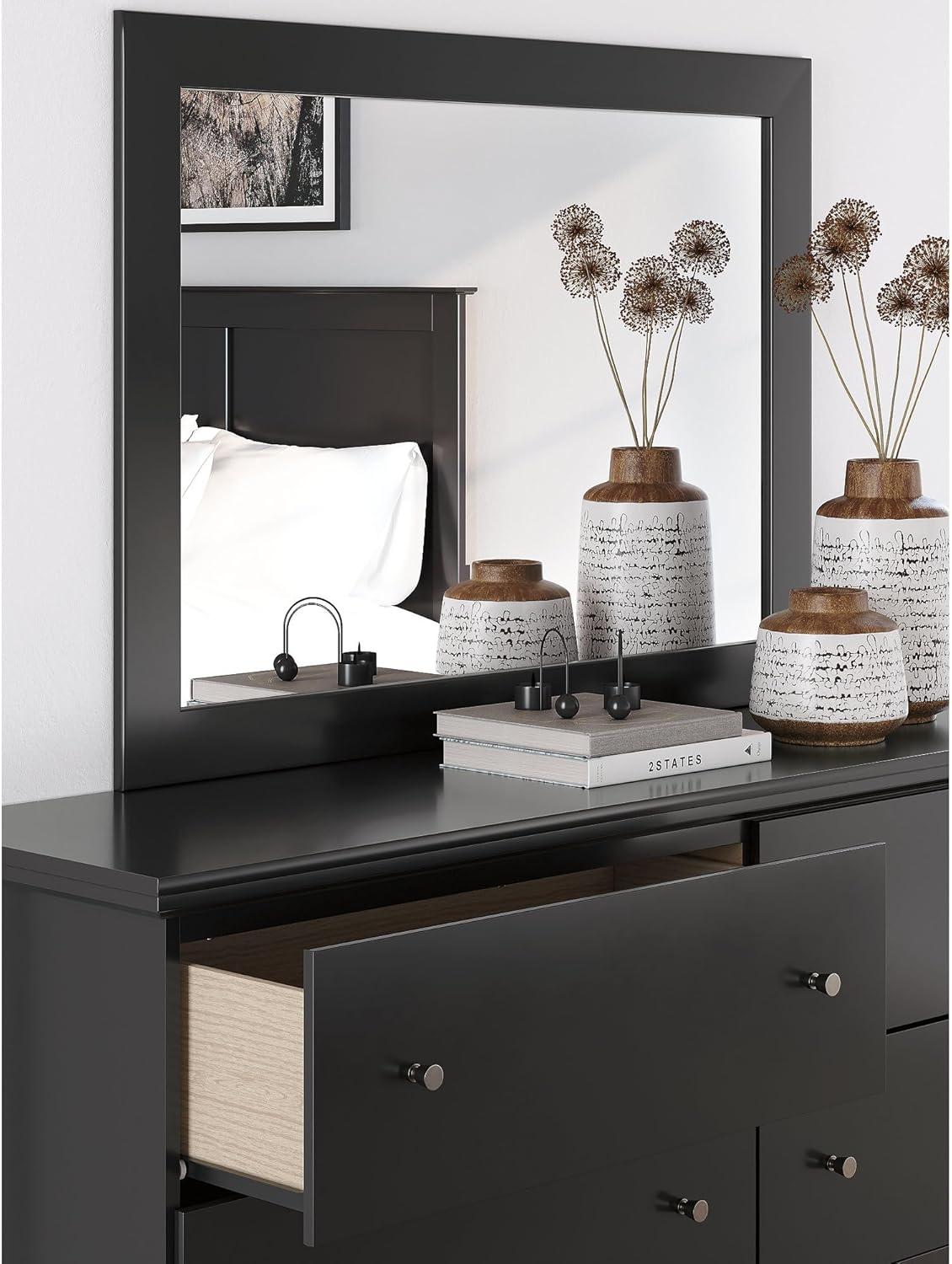 imageSignature Design by Ashley Porter Traditional SmoothGliding 7Drawer Dresser and Mirror with Safety Stop FeltLined Top Drawers and PullOut Tray Dark BrownBlack