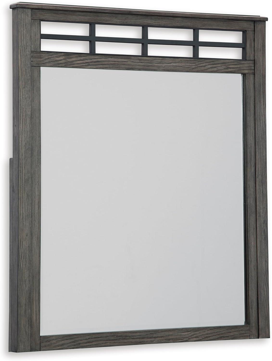 imageSignature Design by Ashley Porter Traditional SmoothGliding 7Drawer Dresser and Mirror with Safety Stop FeltLined Top Drawers and PullOut Tray Dark BrownGrayish Brown