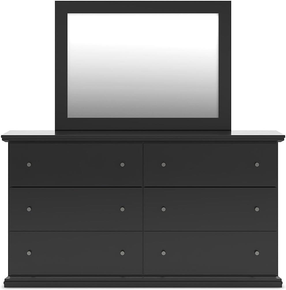 imageSignature Design by Ashley Porter Traditional SmoothGliding 7Drawer Dresser and Mirror with Safety Stop FeltLined Top Drawers and PullOut Tray Dark BrownBlack