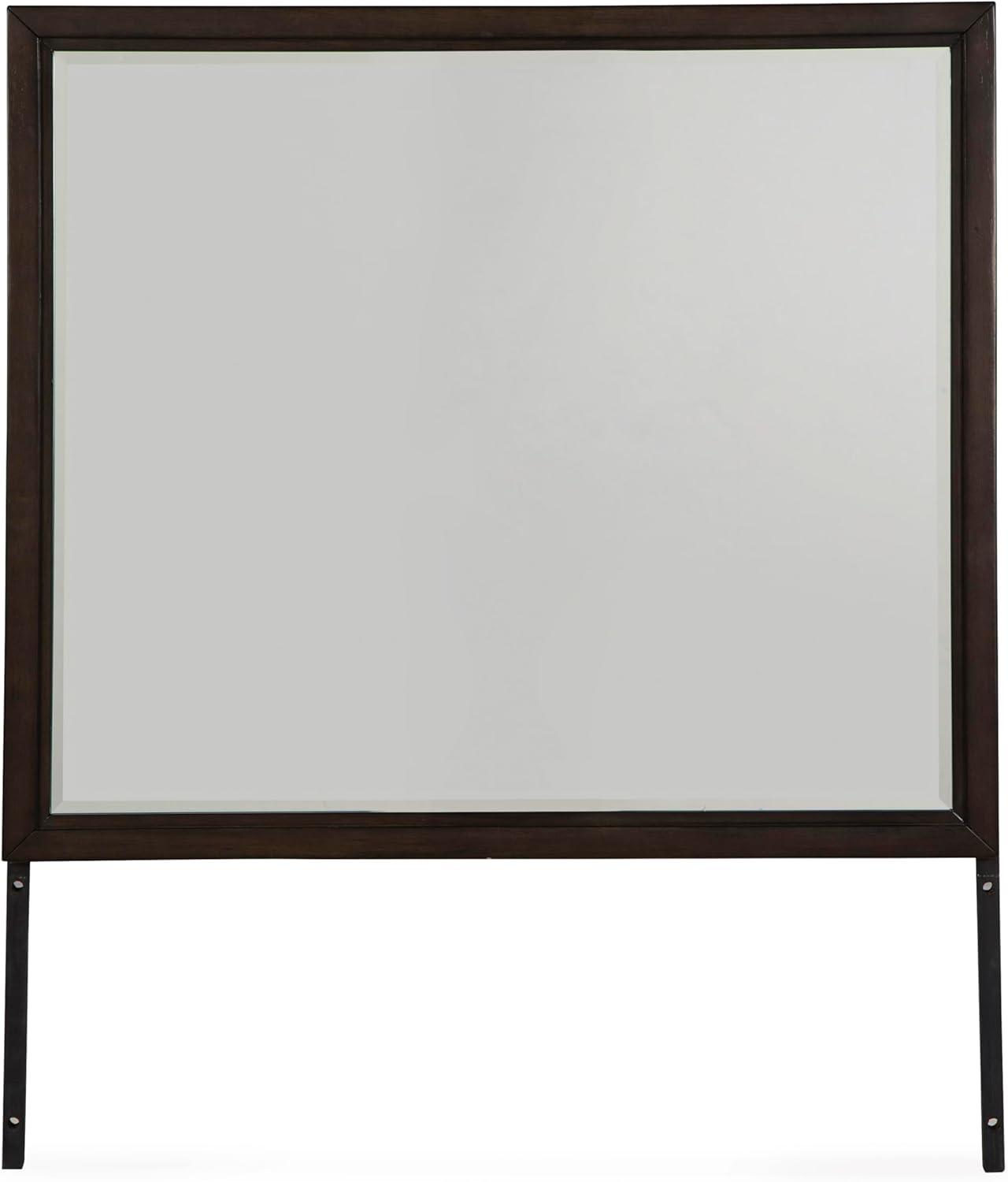 imageSignature Design by Ashley Porter Traditional SmoothGliding 7Drawer Dresser and Mirror with Safety Stop FeltLined Top Drawers and PullOut Tray Dark BrownDark Grayish Brown