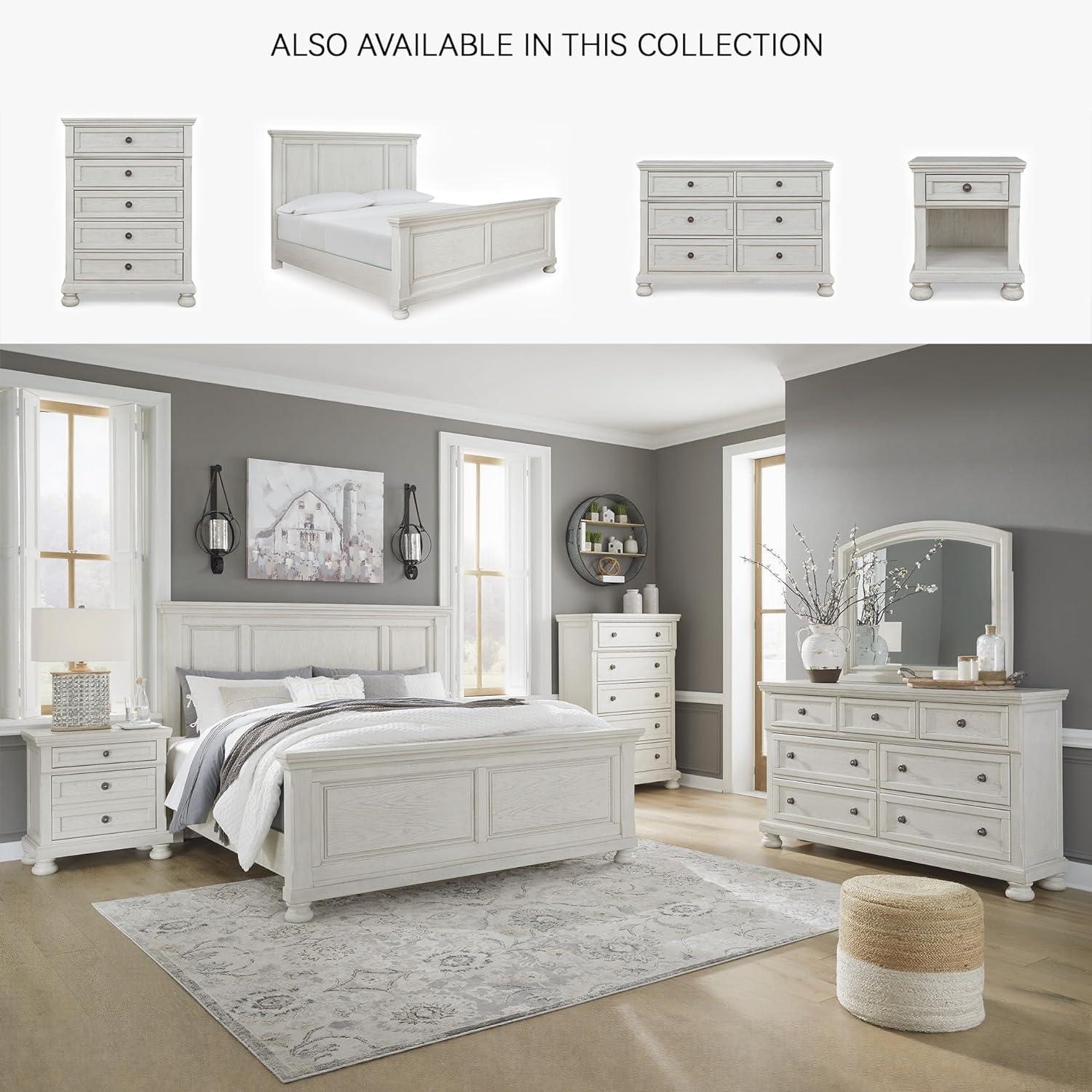 imageSignature Design by Ashley Porter Traditional SmoothGliding 7Drawer Dresser and Mirror with Safety Stop FeltLined Top Drawers and PullOut Tray Dark BrownWhite