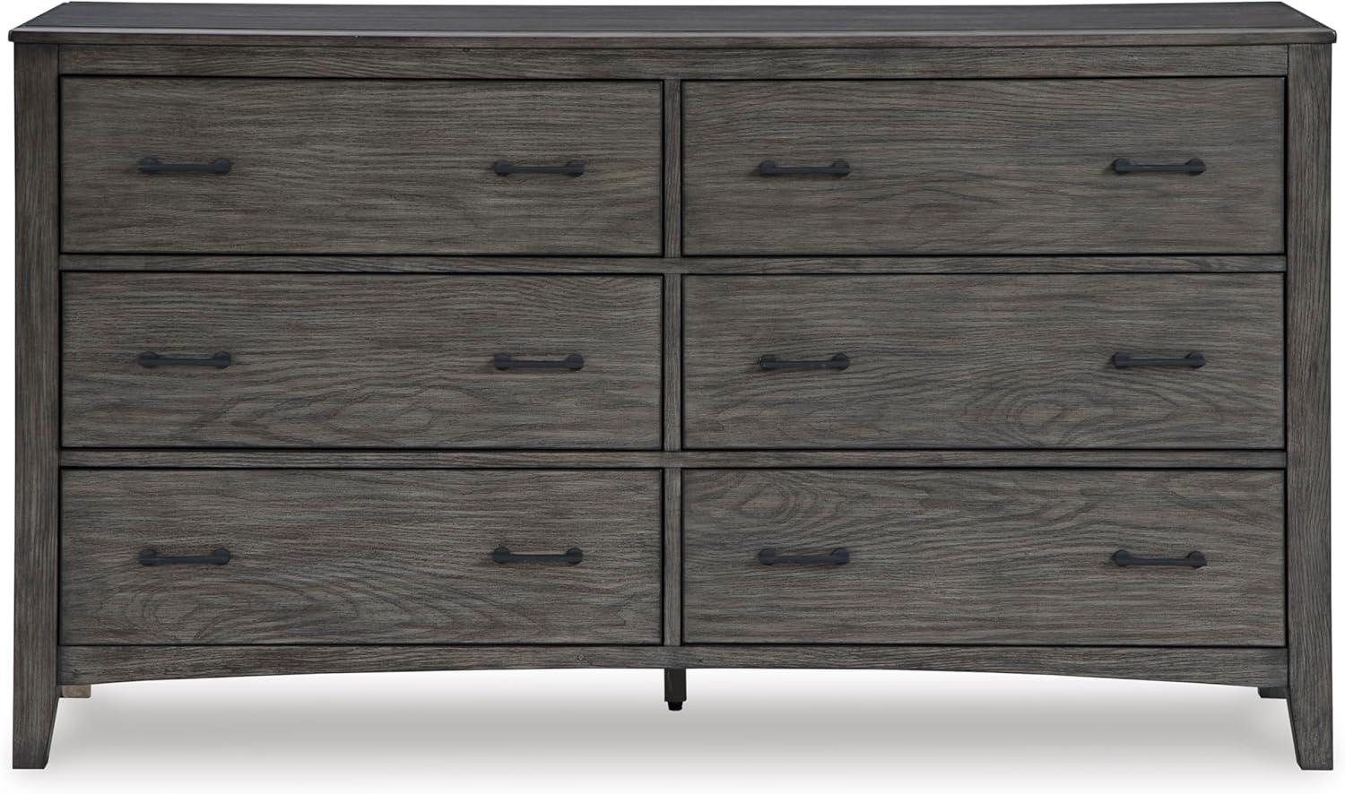 imageSignature Design by Ashley Porter Traditional SmoothGliding 7Drawer Dresser and Mirror with Safety Stop FeltLined Top Drawers and PullOut Tray Dark BrownGrayish Brown
