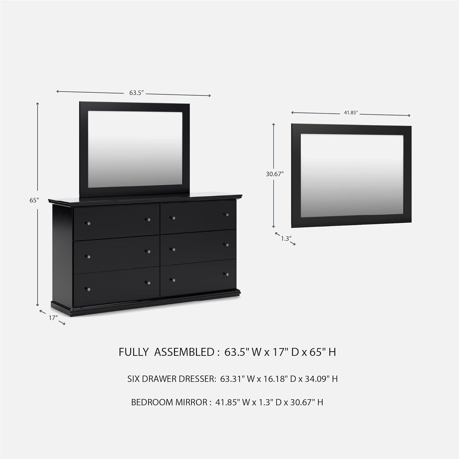 imageSignature Design by Ashley Porter Traditional SmoothGliding 7Drawer Dresser and Mirror with Safety Stop FeltLined Top Drawers and PullOut Tray Dark BrownBlack