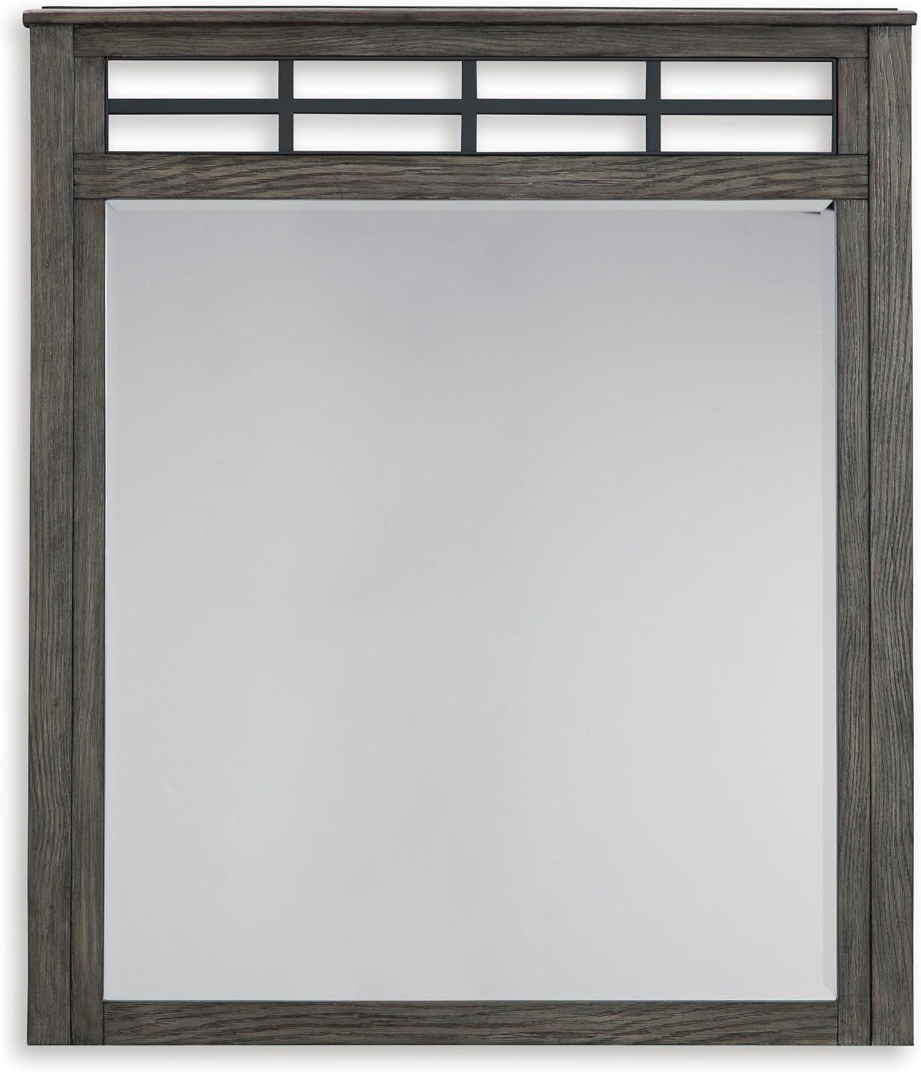 imageSignature Design by Ashley Porter Traditional SmoothGliding 7Drawer Dresser and Mirror with Safety Stop FeltLined Top Drawers and PullOut Tray Dark BrownGrayish Brown