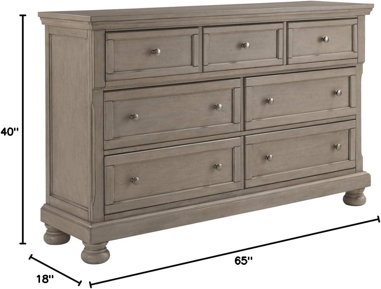 imageSignature Design by Ashley Porter Traditional SmoothGliding 7Drawer Dresser and Mirror with Safety Stop FeltLined Top Drawers and PullOut Tray Dark BrownLight Gray