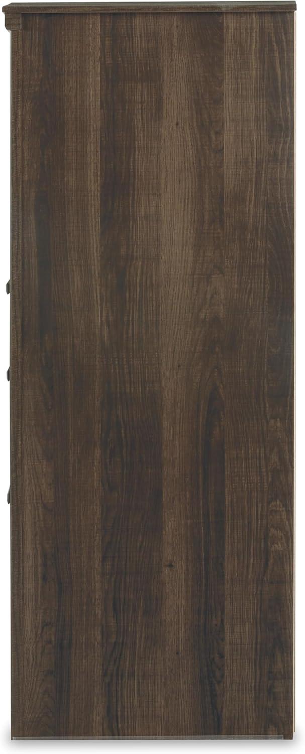 imageSignature Design by Ashley Porter Traditional SmoothGliding 7Drawer Dresser and Mirror with Safety Stop FeltLined Top Drawers and PullOut Tray Dark BrownNatural Brown