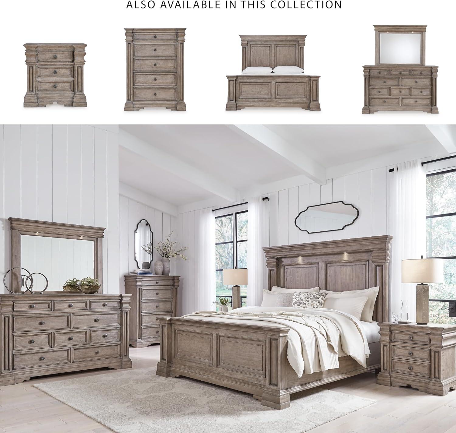 imageSignature Design by Ashley Porter Traditional SmoothGliding 7Drawer Dresser and Mirror with Safety Stop FeltLined Top Drawers and PullOut Tray Dark BrownLight Grayish Brown