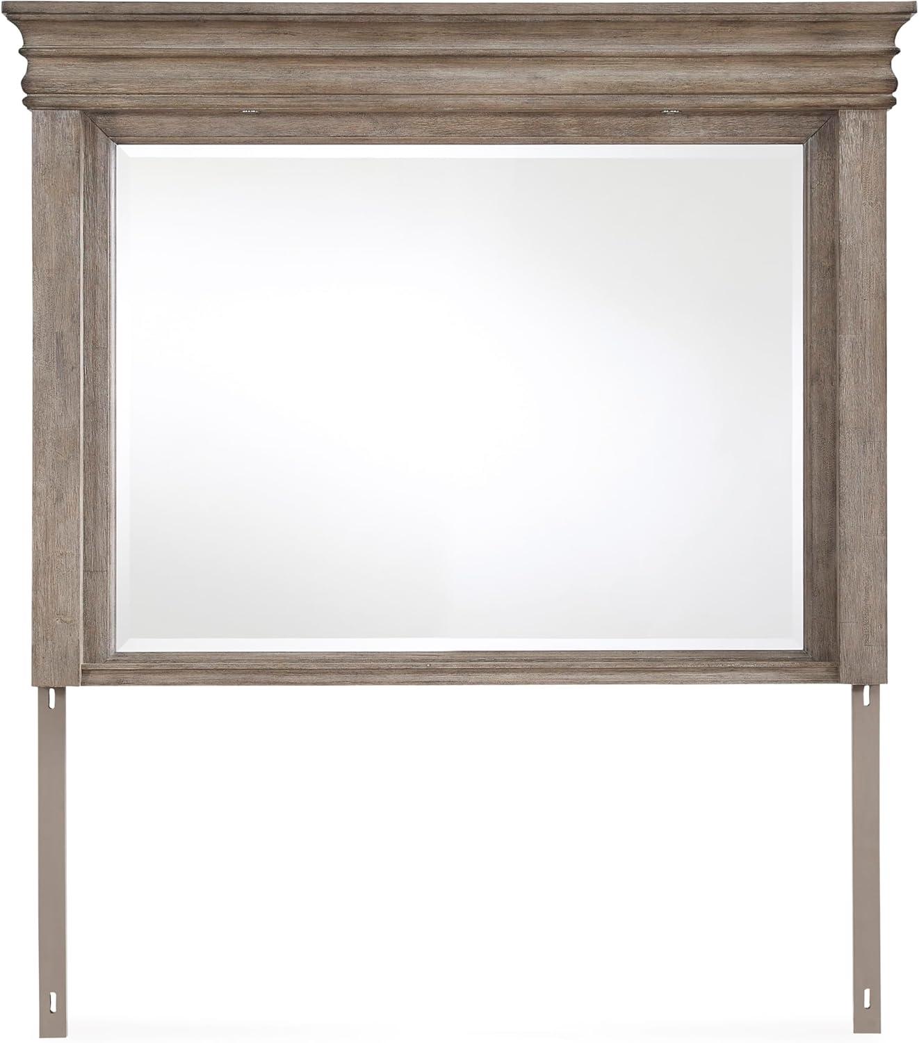 imageSignature Design by Ashley Porter Traditional SmoothGliding 7Drawer Dresser and Mirror with Safety Stop FeltLined Top Drawers and PullOut Tray Dark BrownLight Grayish Brown