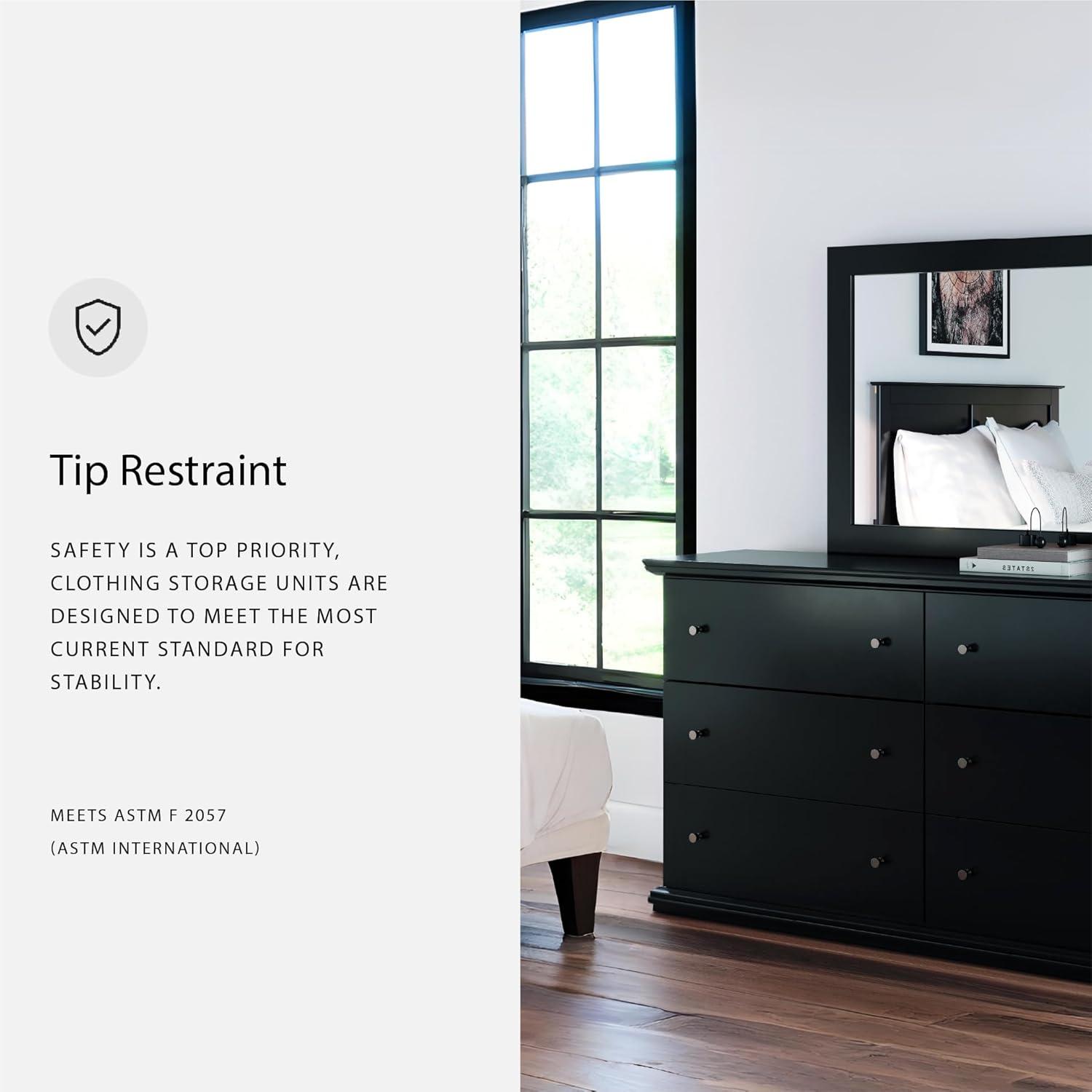 imageSignature Design by Ashley Porter Traditional SmoothGliding 7Drawer Dresser and Mirror with Safety Stop FeltLined Top Drawers and PullOut Tray Dark BrownBlack
