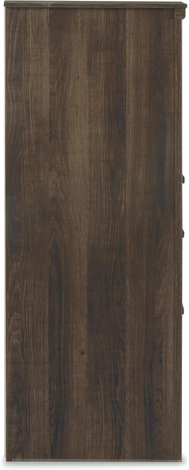 imageSignature Design by Ashley Porter Traditional SmoothGliding 7Drawer Dresser and Mirror with Safety Stop FeltLined Top Drawers and PullOut Tray Dark BrownNatural Brown