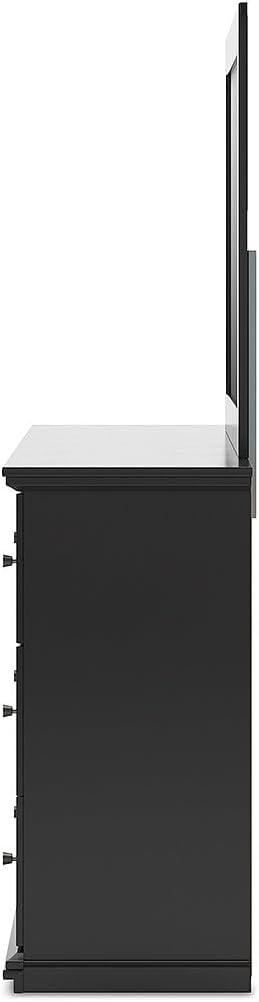 imageSignature Design by Ashley Porter Traditional SmoothGliding 7Drawer Dresser and Mirror with Safety Stop FeltLined Top Drawers and PullOut Tray Dark BrownBlack