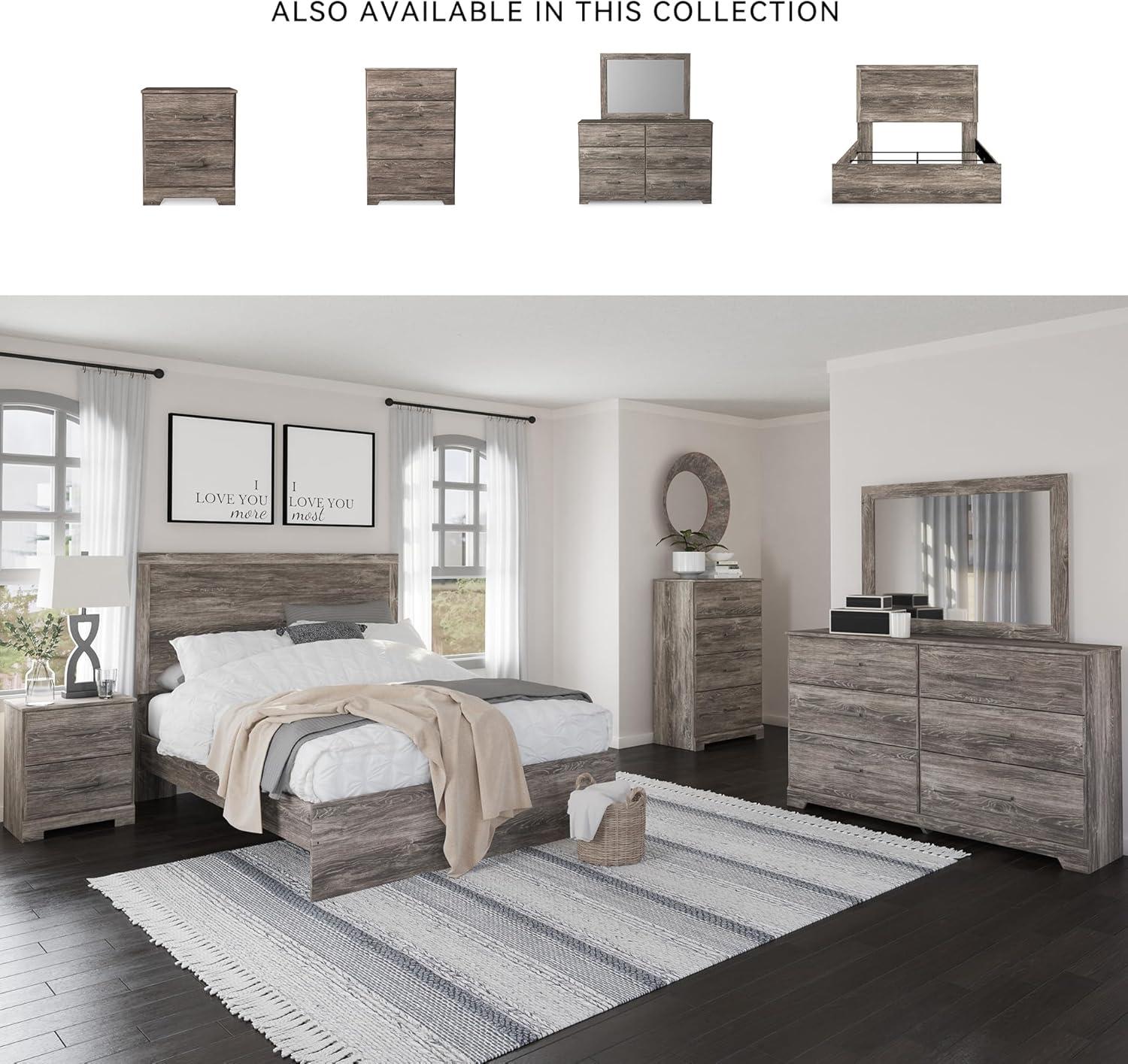 imageSignature Design by Ashley Ralinksi Vintage SmoothGliding 6Drawer Dresser and Mirror with Safety Stop Wood PewterTone Handles Smooth Gliding Drawers GrayGrey