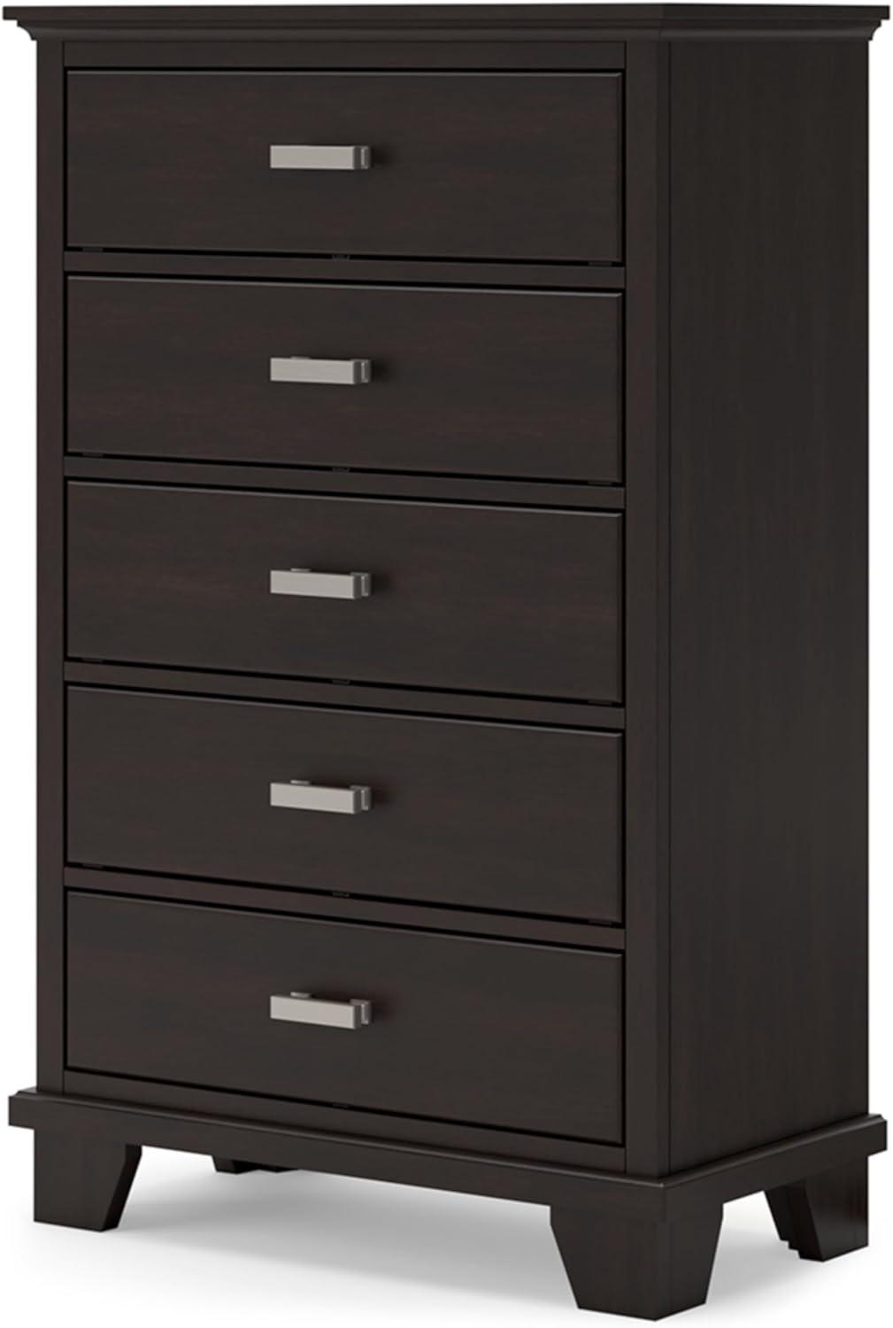 imageSignature Design by Ashley Russelyn Rustic 5 Drawer Chest of Drawers GrayDark Brown